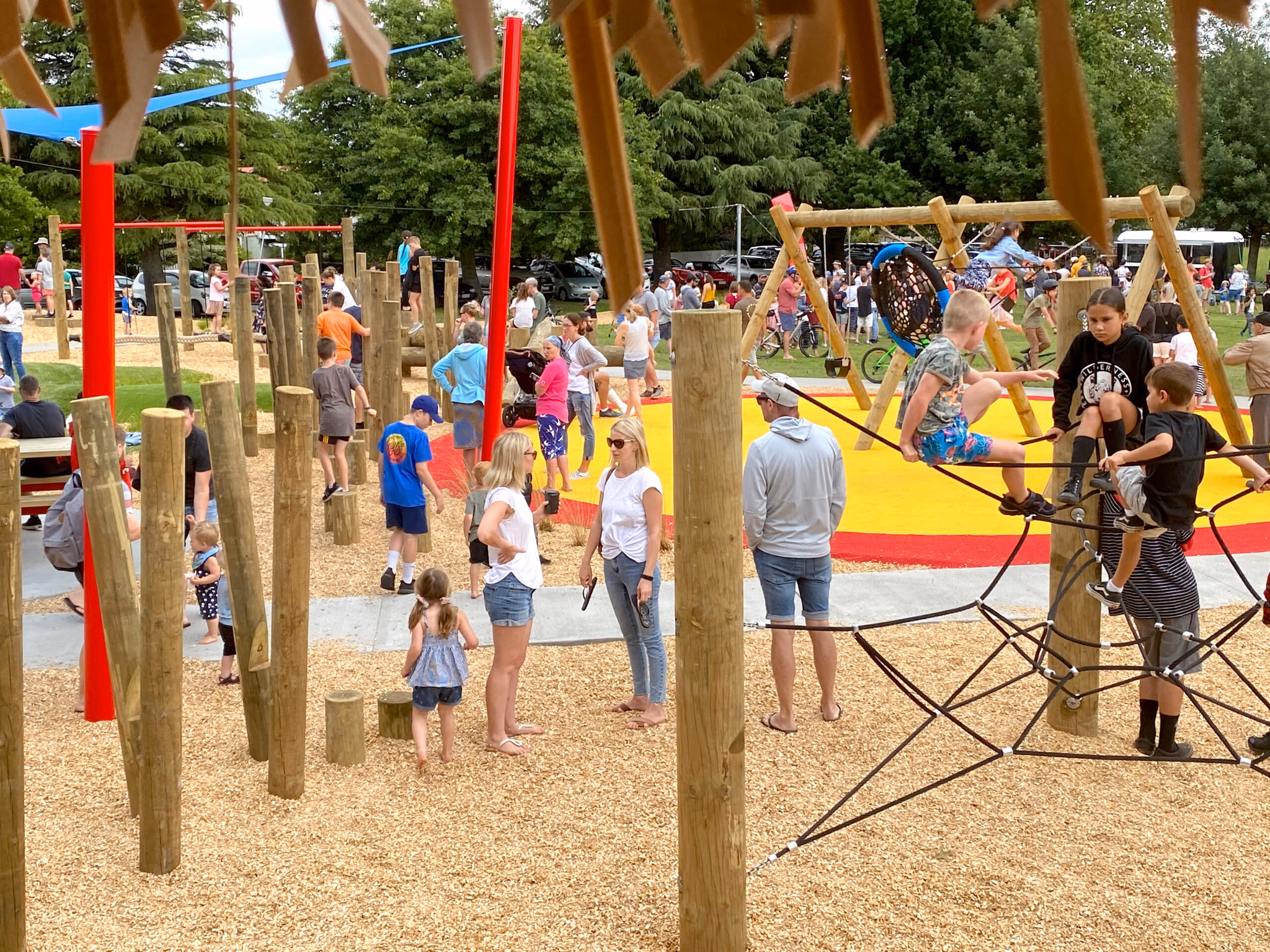 2. Thompson Street - Playground opening with people playground in action